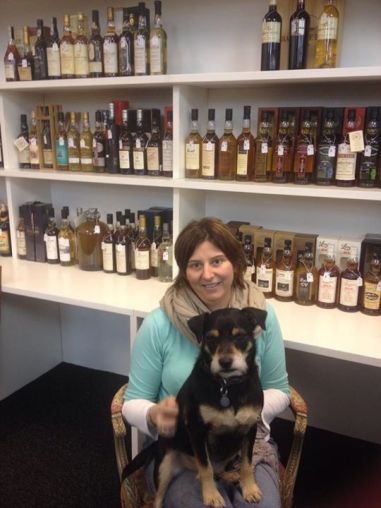 Kirsty with some of this month's sale whisky 